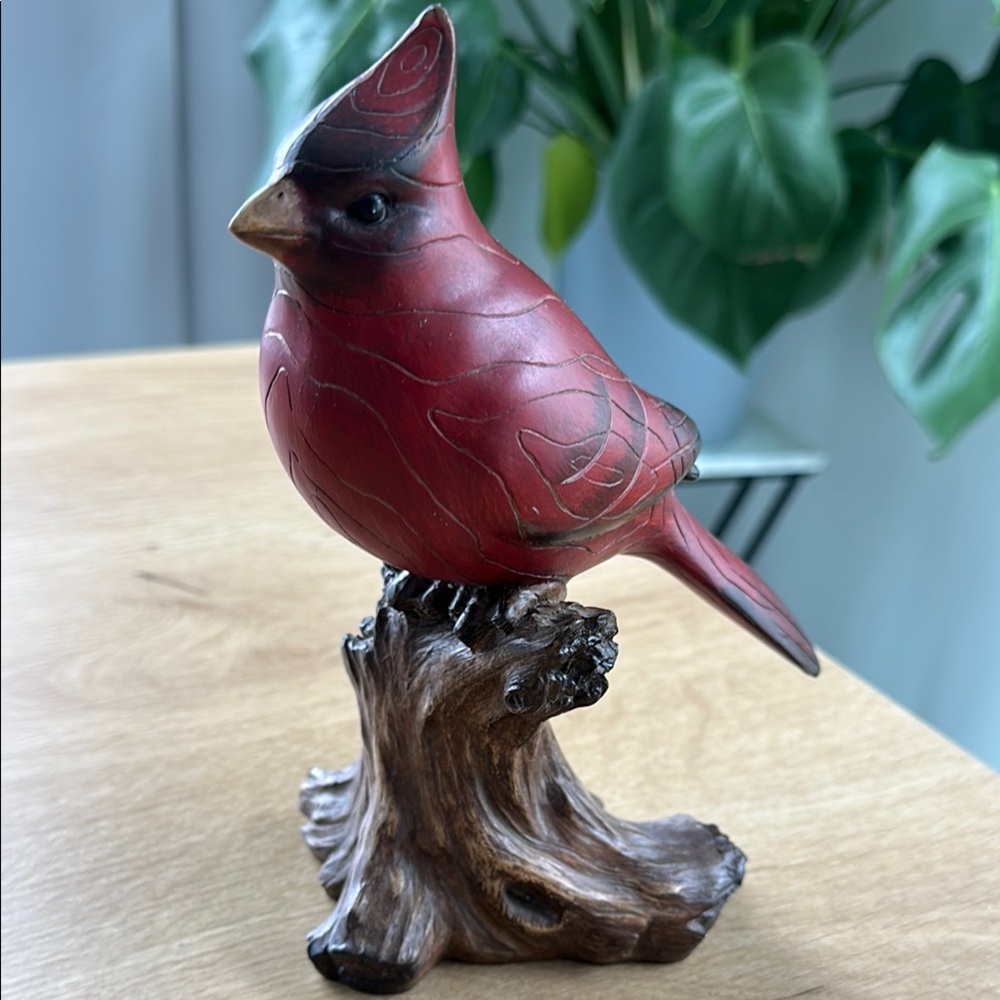 Elegant Red Bird Figurine
